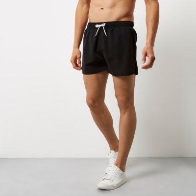 Black slim fit swim shorts